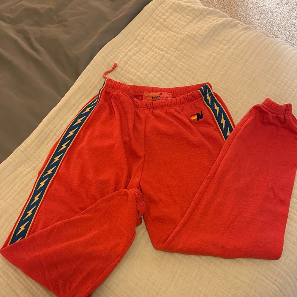 Aviator Nation Red lightning bolt Sweatpants